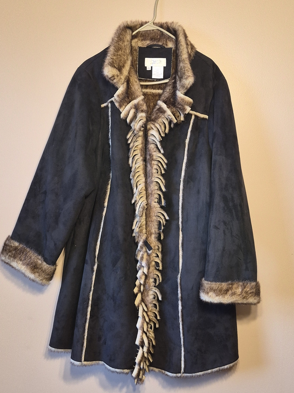 Vintage 70's/Y2K "Penny Lane" Suede-Feel Coat with Faux Fur